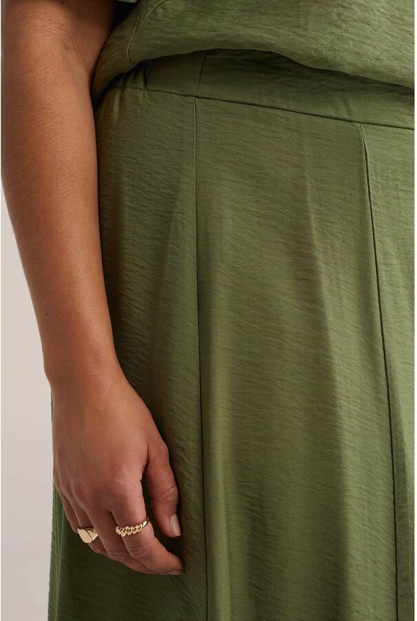 WE Fashion Curve midi rok olijfgroen - Foto 2