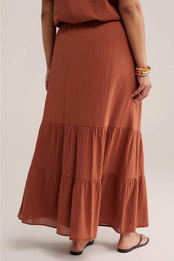 WE Fashion Curve midi rok strokenrok terra - Foto 3