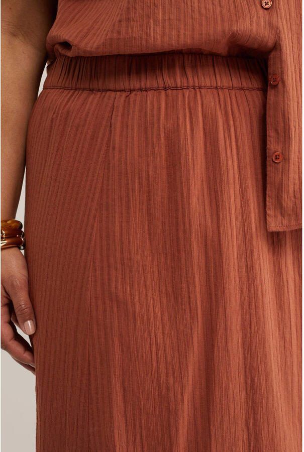 WE Fashion Curve midi rok strokenrok terra - Foto 2