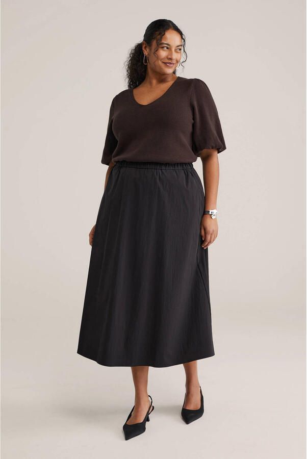 WE Fashion Curve midi rok zwart - Foto 2