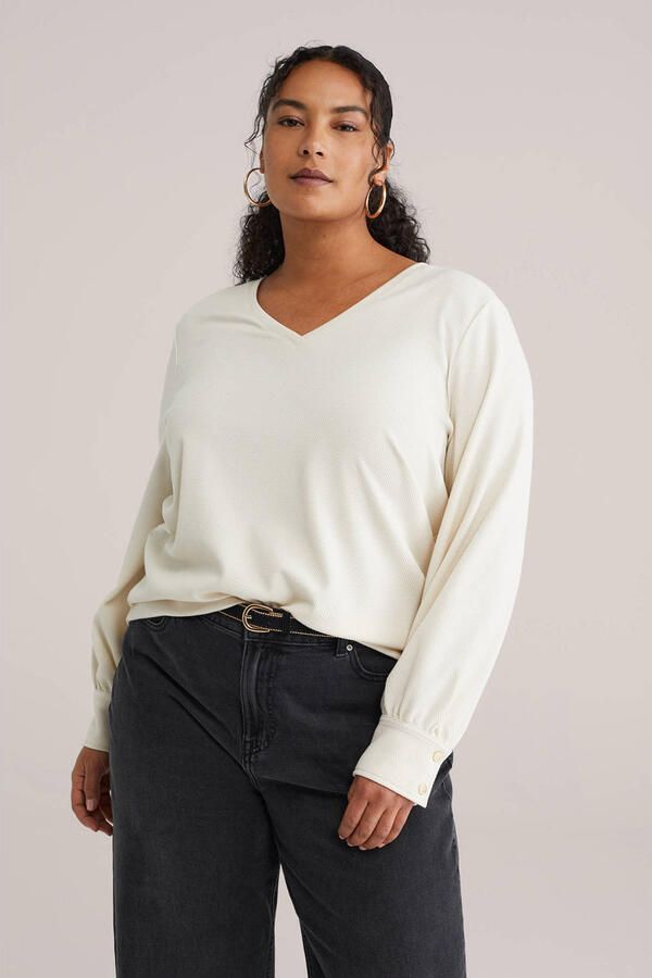 WE Fashion Curve pullover ecru