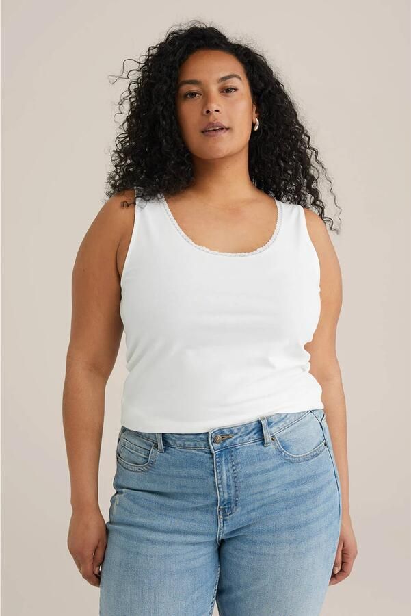 WE Fashion Curve singlet wit