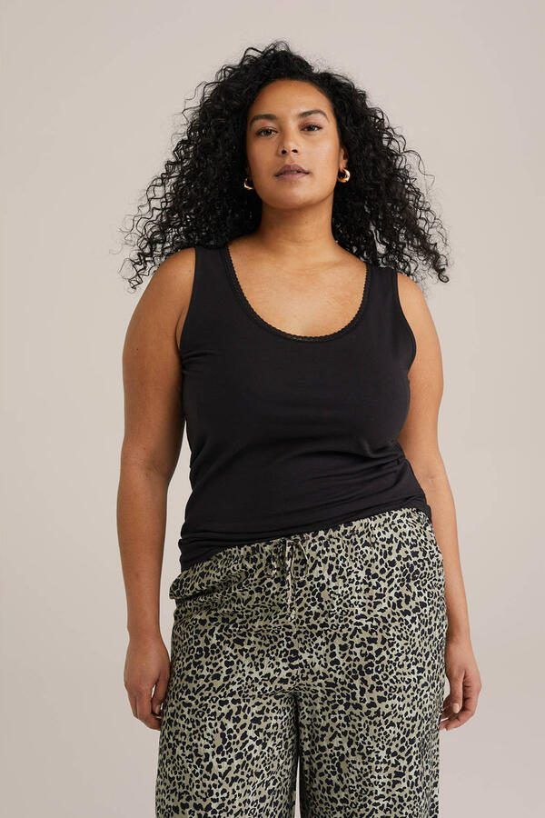 WE Fashion Curve singlet zwart