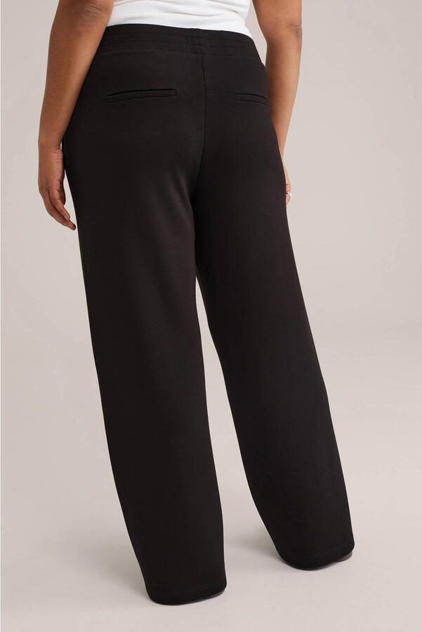WE Fashion Curve straight regular waist casual broek zwart
