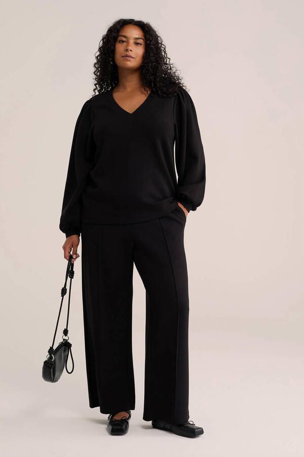 WE Fashion Curve straight regular waist casual broek zwart - Foto 3