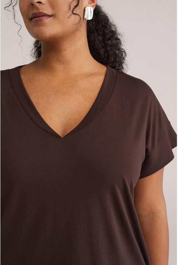 WE Fashion Curve T-shirt bruin - Foto 2