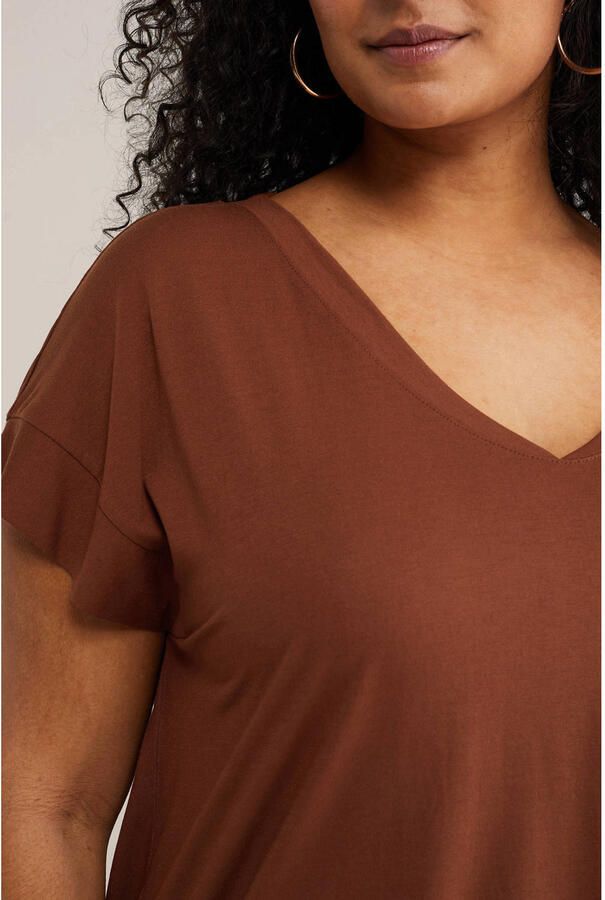 WE Fashion Curve T-shirt bruin - Foto 2