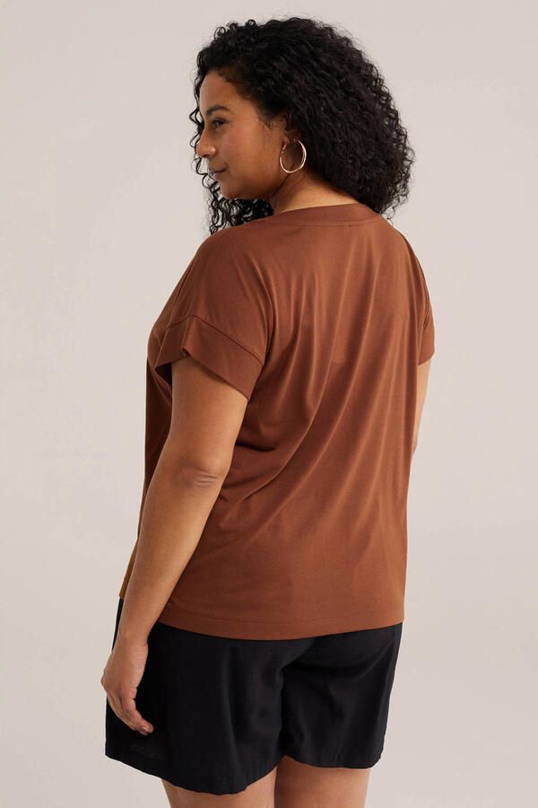 WE Fashion Curve T-shirt bruin - Foto 3