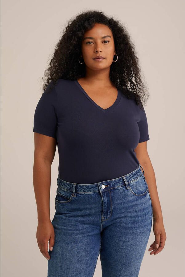 WE Fashion Curve T-shirt donkerblauw - Foto 2