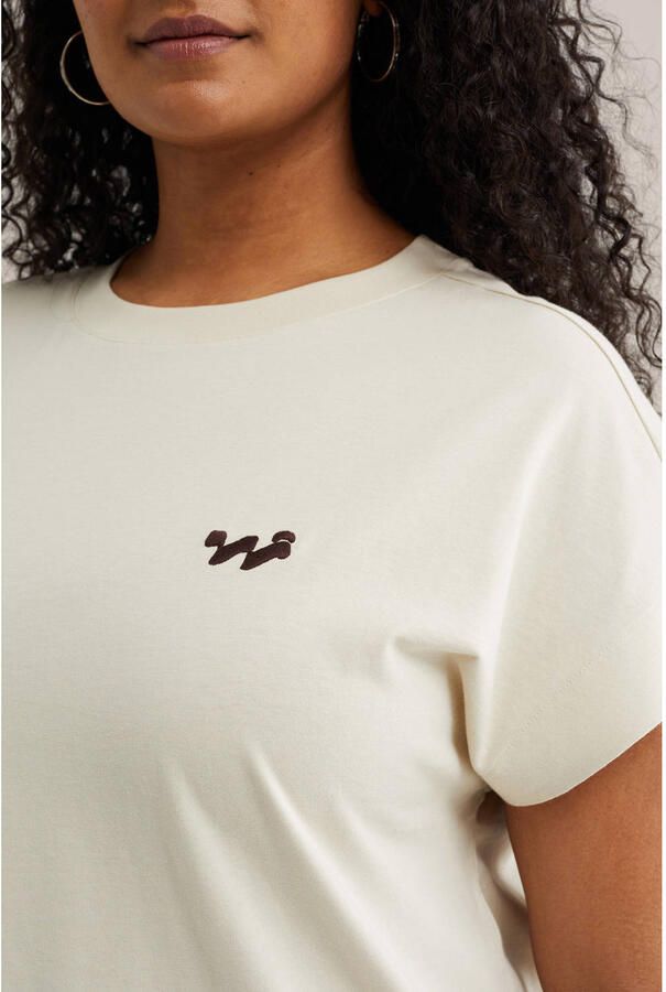 WE Fashion Curve T-shirt met backprint ecru - Foto 2