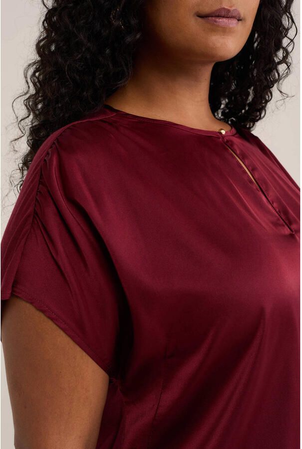 WE Fashion Curve T-shirt Plus Size donkerrood - Foto 2