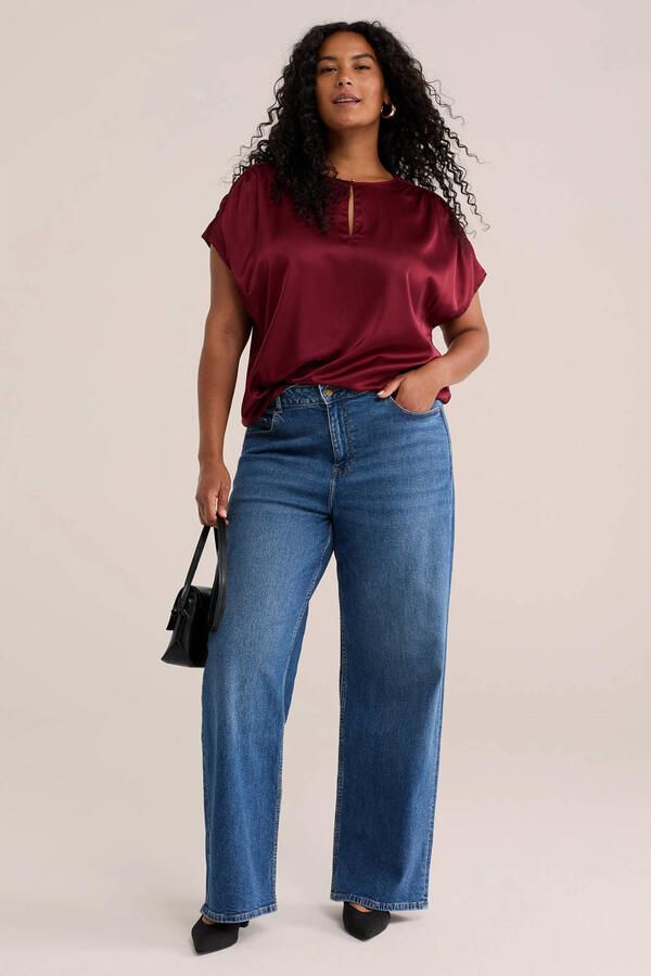 WE Fashion Curve T-shirt Plus Size donkerrood - Foto 3