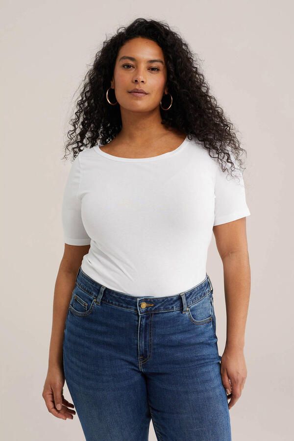 WE Fashion Curve T-shirt wit