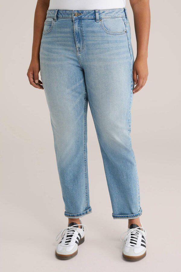 WE Fashion Curve tapered jeans light blue denim