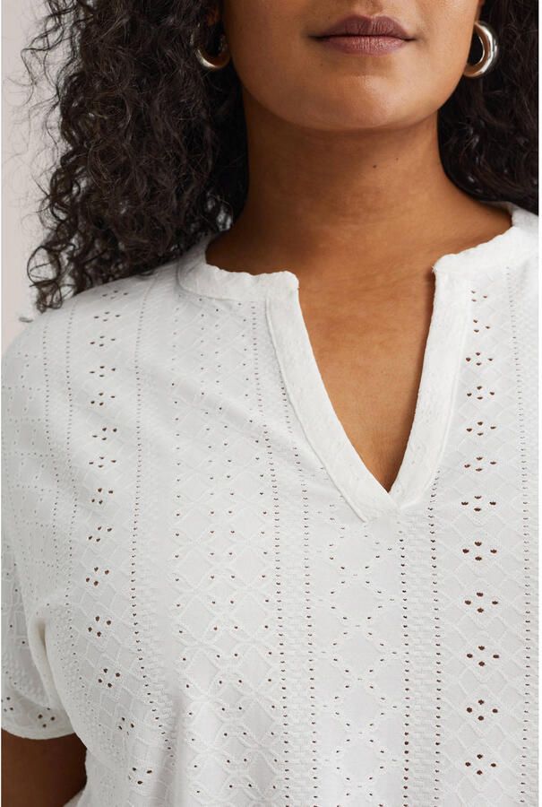 WE Fashion Curve top broderie wit - Foto 2