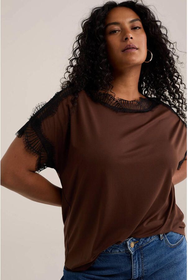 WE Fashion Curve top bruin - Foto 2
