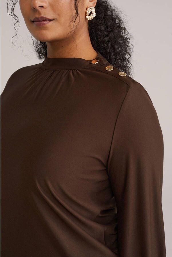 WE Fashion Curve top donkerbruin - Foto 3