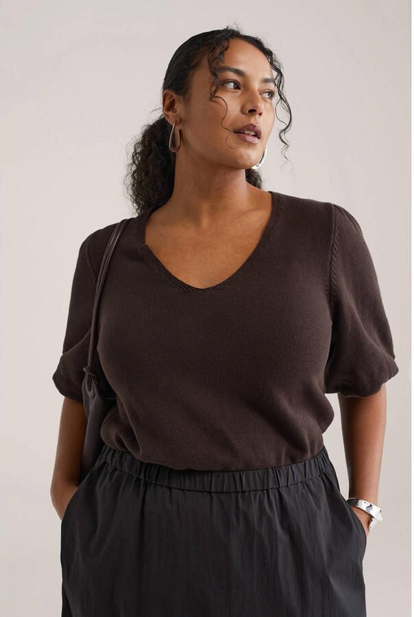 WE Fashion Curve top donkerbruin - Foto 2
