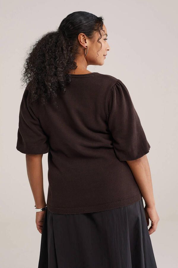 WE Fashion Curve top donkerbruin - Foto 3