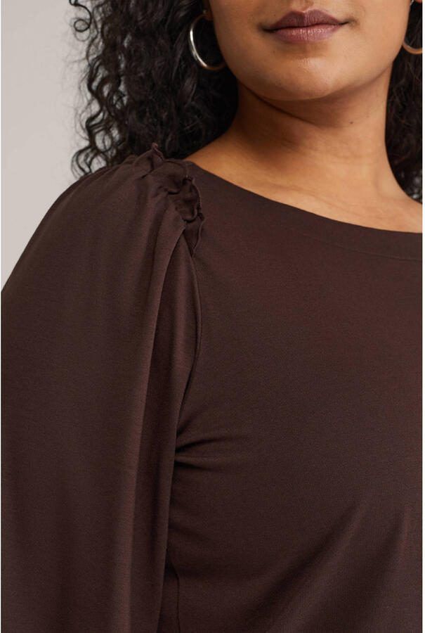WE Fashion Curve top donkerbruin - Foto 2