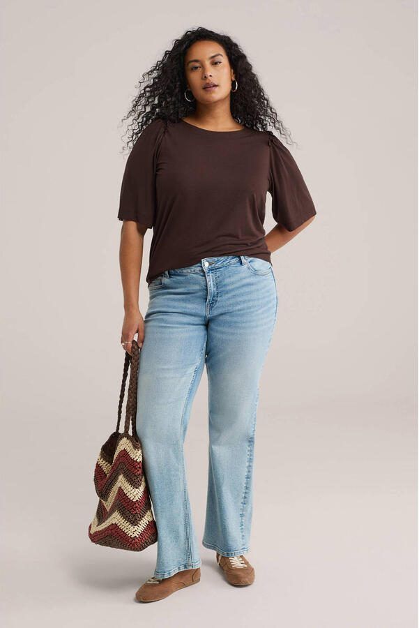 WE Fashion Curve top donkerbruin - Foto 3