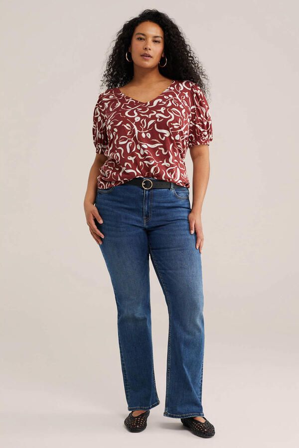 WE Fashion Curve top donkerrood - Foto 3