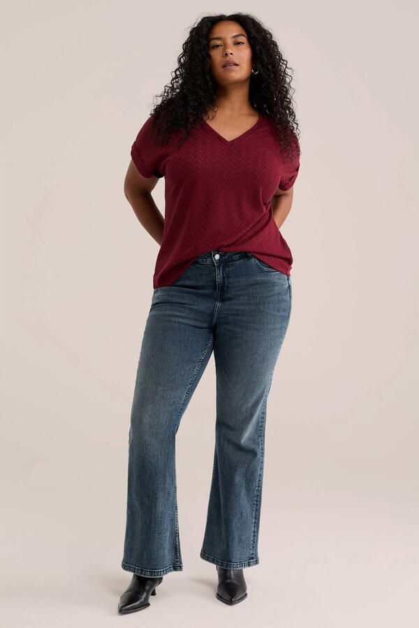 WE Fashion Curve top donkerrood - Foto 3