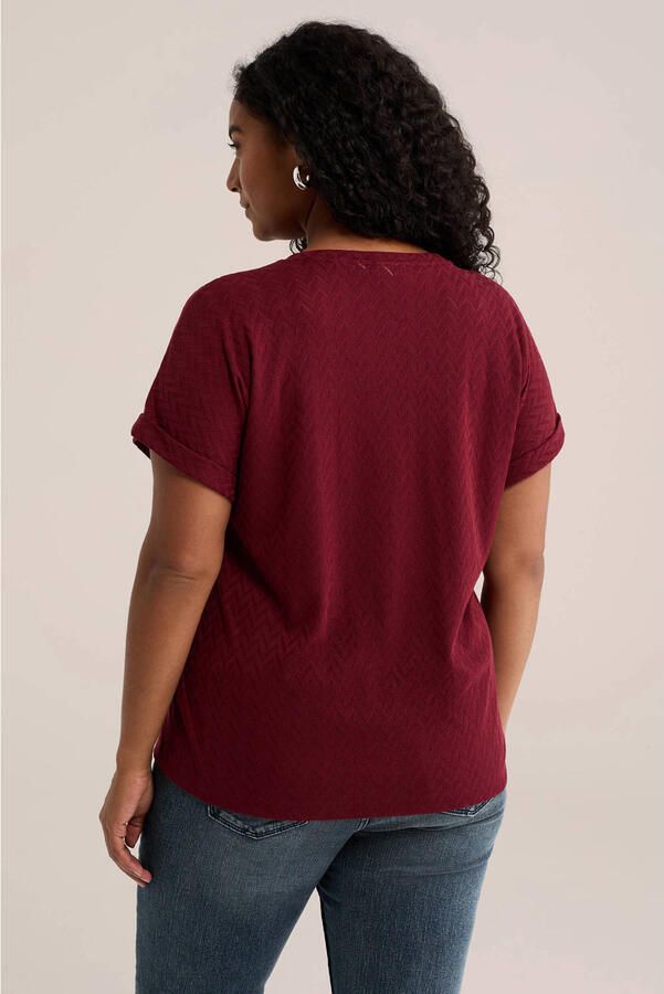WE Fashion Curve top donkerrood - Foto 2