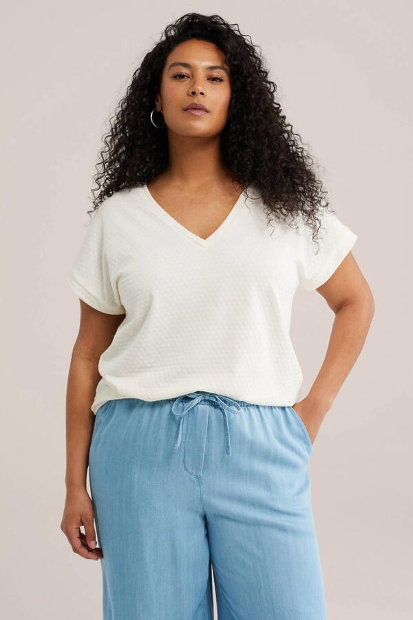 WE Fashion Curve top ecru