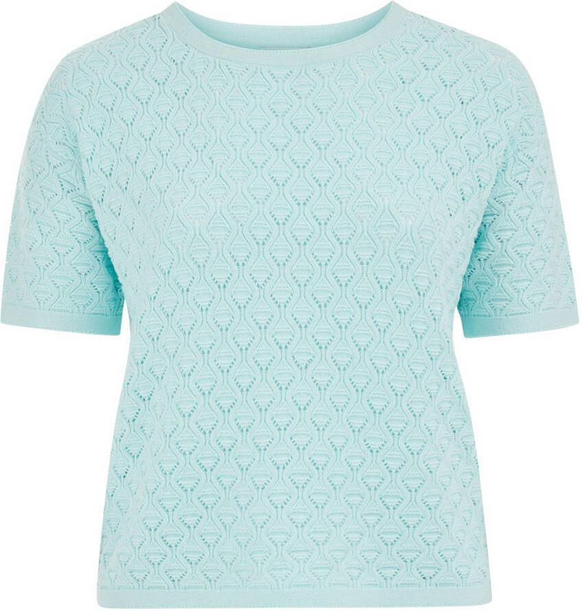 WE Fashion Curve top lichtblauw gebreid - Foto 2