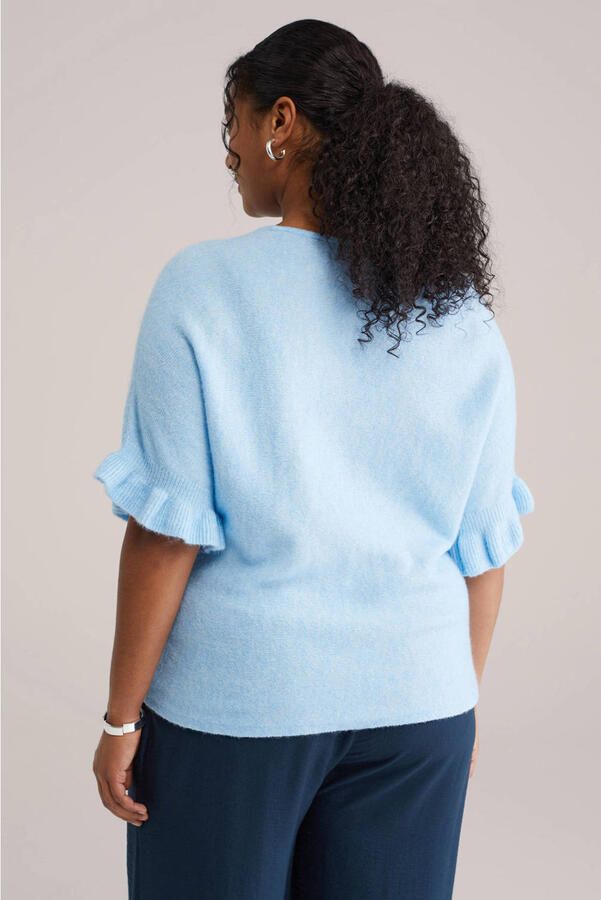 WE Fashion Curve top lichtblauw gebreid - Foto 2