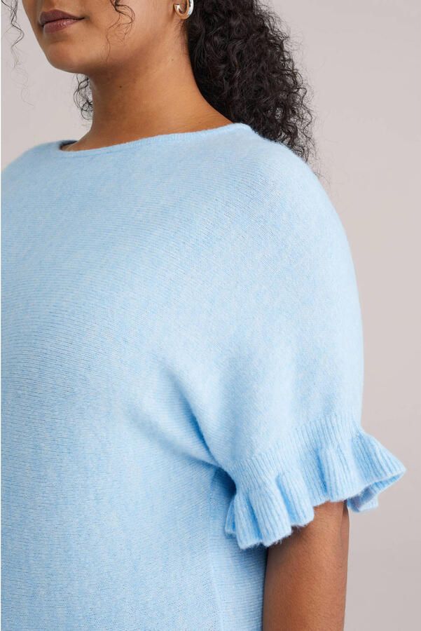 WE Fashion Curve top lichtblauw gebreid - Foto 3