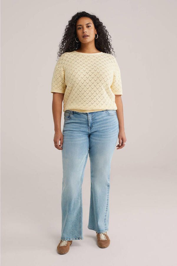 WE Fashion Curve top lichtgeel gebreid - Foto 2