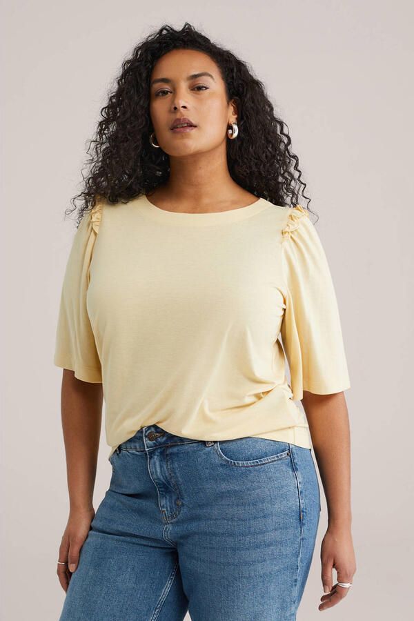 WE Fashion Curve top lichtgeel