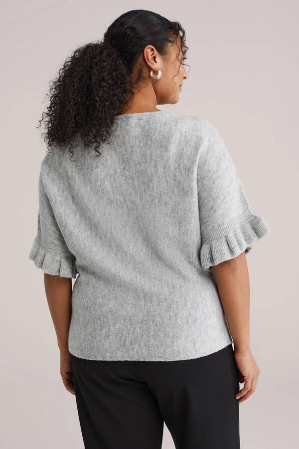 WE Fashion Curve top lichtgrijs gebreid - Foto 2