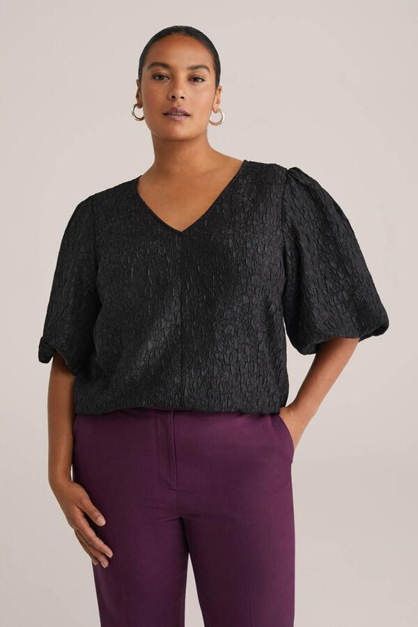 WE Fashion Curve top zwart