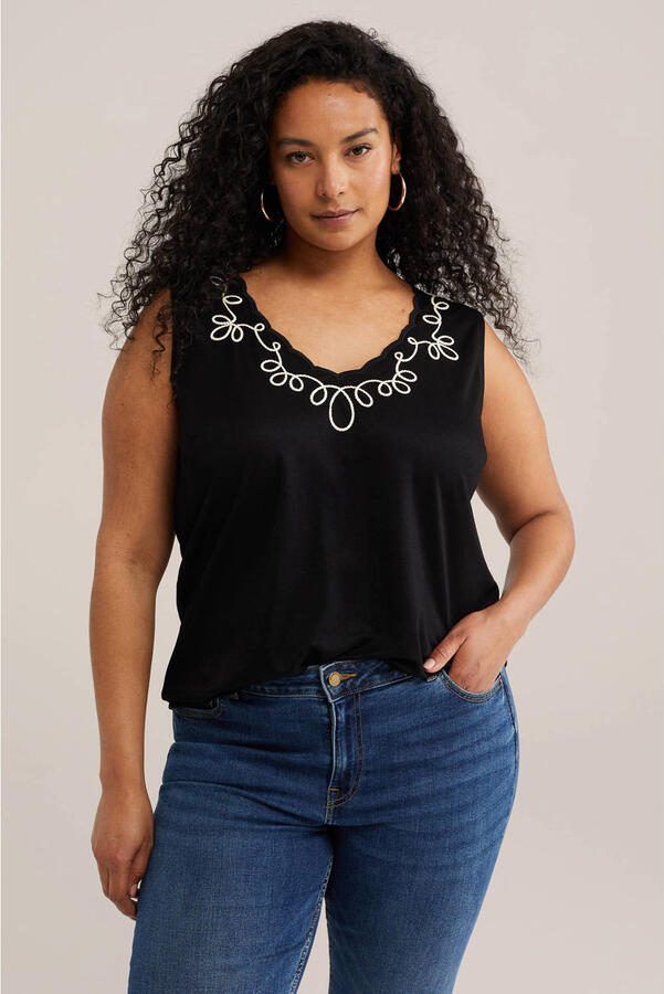 WE Fashion Curve top zwart