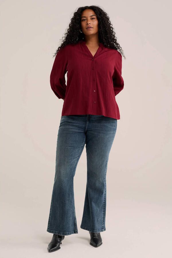 WE Fashion Curve viscose blouse donkerrood - Foto 2