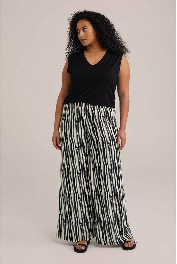 WE Fashion Curve wide leg high waist broek zwart - Foto 2