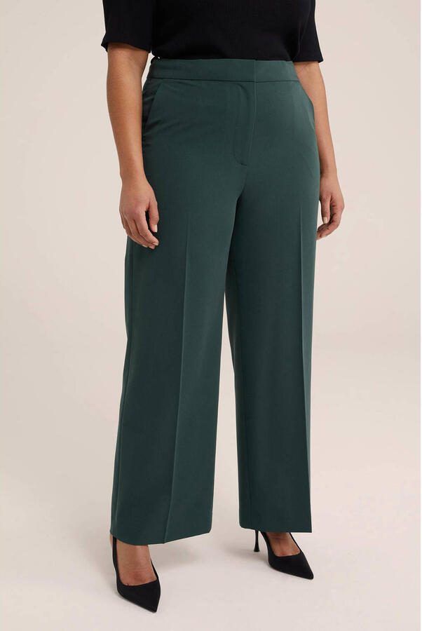 WE Fashion Curve wide leg pantalon donkergroen - Foto 2