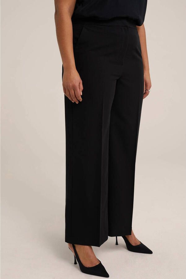 WE Fashion Curve wide leg pantalon zwart