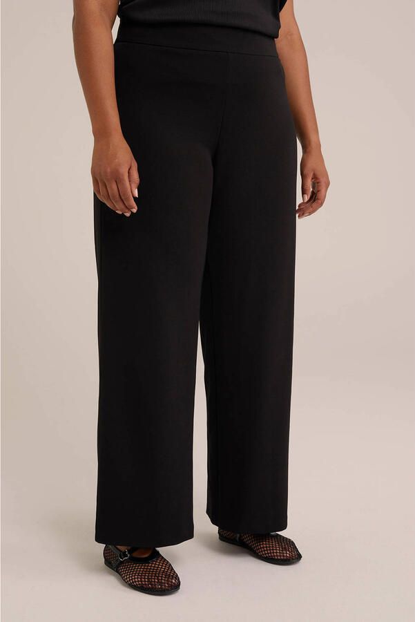 WE Fashion Curve wide leg pantalon zwart
