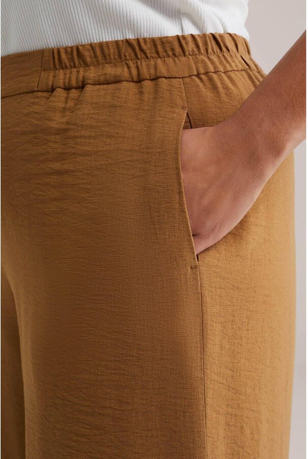 WE Fashion Curve wide leg regular waist broek camel