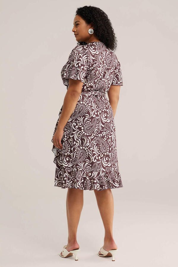 WE Fashion Curve wikkel- overslagjurk bruin - Foto 2