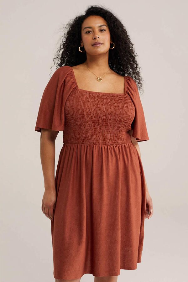 WE Fashion Curve zomerjurk terra