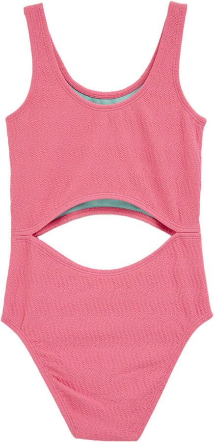 WE Fashion cut-out badpak met textuur roze