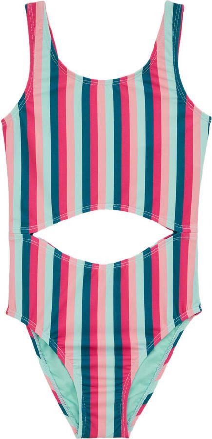 WE Fashion cut-out badpak roze groen