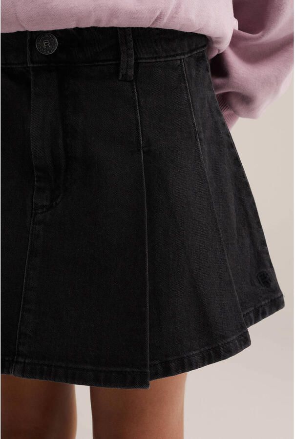 WE Fashion denim korte plooirok zwart - Foto 2