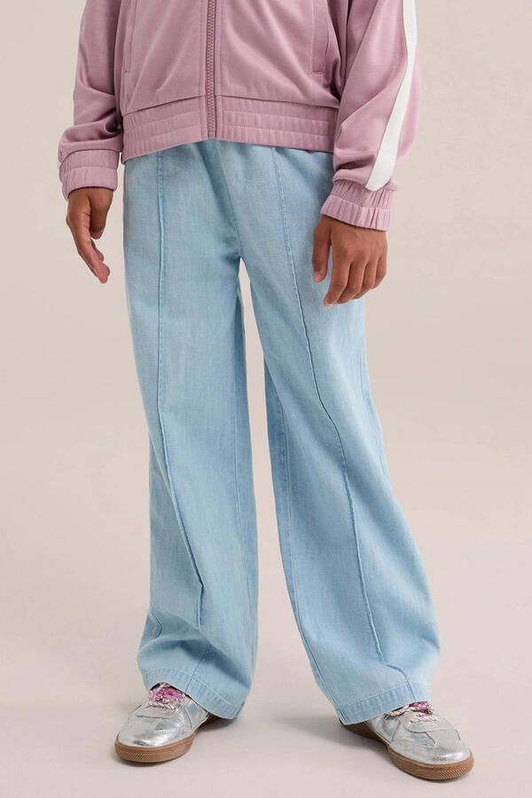 WE Fashion Blue Ridge denim loose fit casual broek lichtblauw