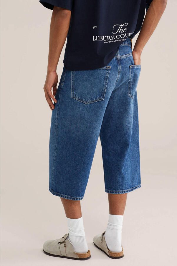 WE Fashion denim loose fit jort blauw